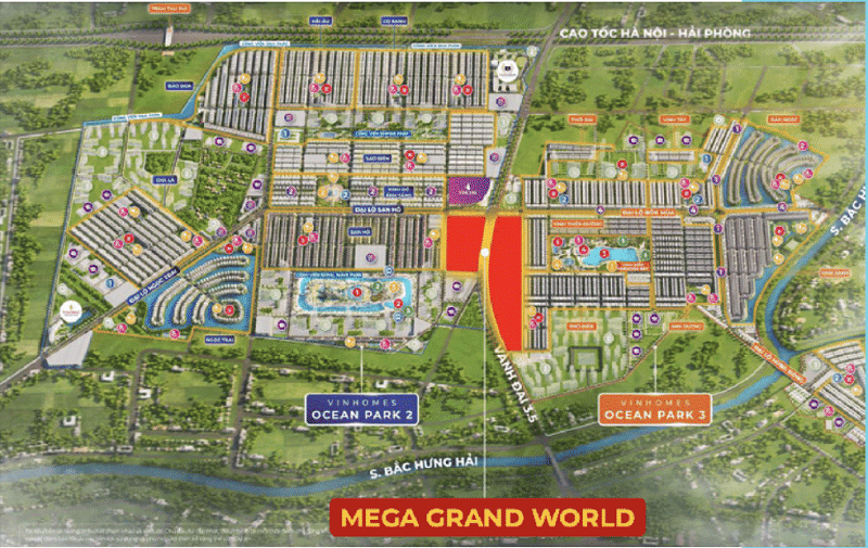 Mega Grand World Hà Nội nằm gần những đại lộ nào? Vị trí này mang lại lợi thế gì?